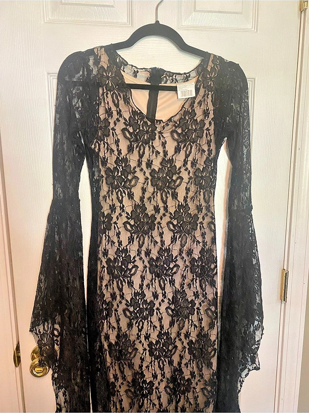 Floral Lace Maxi Dress in Black & Brown - Picture 3 of 7